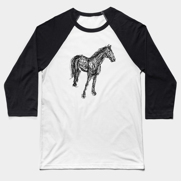 Doodle horse staring - light Baseball T-Shirt by RedHeadAmazona